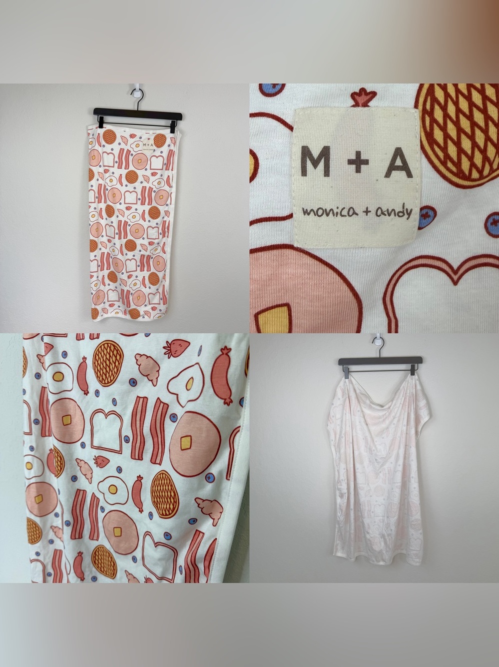 •MONICA+ANDY• Breakfast Print Baby Swaddle Cotton